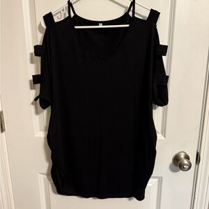 Black Cold Shoulder Women's Top